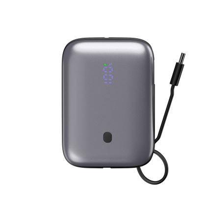 Power Bank 10000 mAh 20W Power Delivery Compact with built-in retractable USB-C cable 1m black