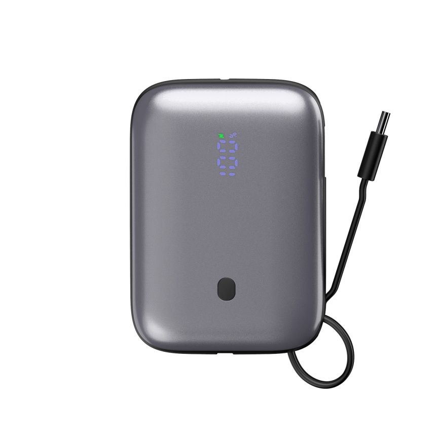 Power Bank 10000 mAh 20W Power Delivery Compact with built-in retractable USB-C cable 1m black