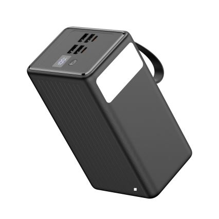 Power Bank 70000 mAh 20W Power Delivery 4xUSB-A + 2xUSB-C with LED flashlight and USB-C cable 1m black