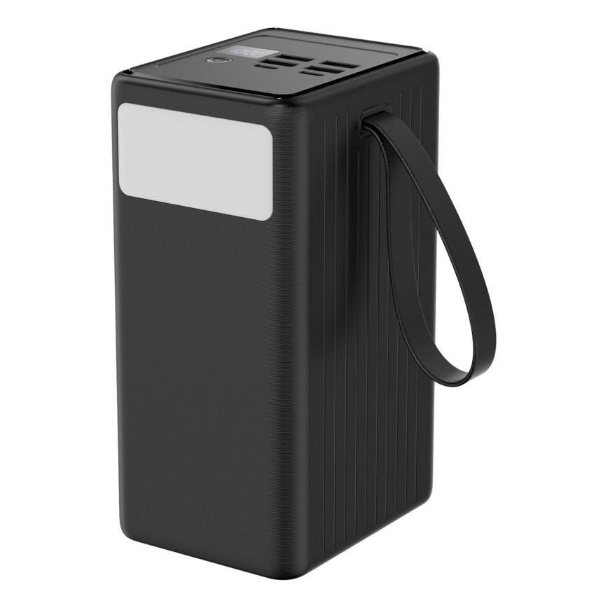 Power Bank 70000 mAh 20W Power Delivery 4xUSB-A + 2xUSB-C with LED flashlight and USB-C cable 1m black
