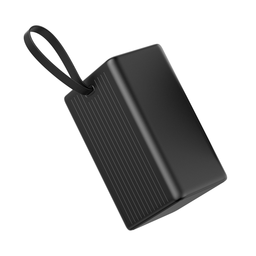 Power Bank 80000 mAh, 65 W Power Delivery, 4xUSB-A + 2xUSB-C, with LED flashlight and 1m USB-C cable, black
