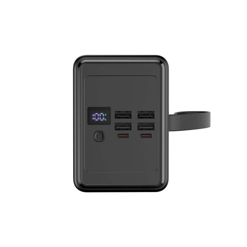 Power Bank 80000 mAh 20W Power Delivery 4xUSB-A + 2xUSB-C with LED flashlight and USB-C cable 1m black