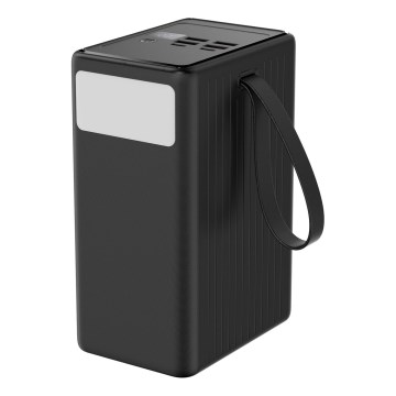 Power Bank 80000 mAh 20W Power Delivery 4xUSB-A + 2xUSB-C with LED flashlight and USB-C cable 1m black