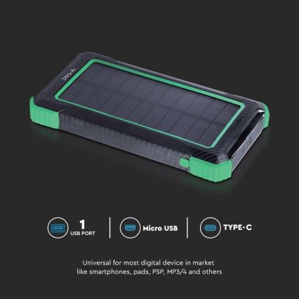 Power Bank solar Power Delivery 10000mAh/10W/5V black
