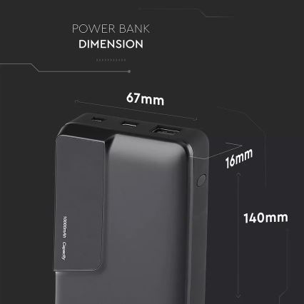 Power Bank with display 10000mAh/3,7V black