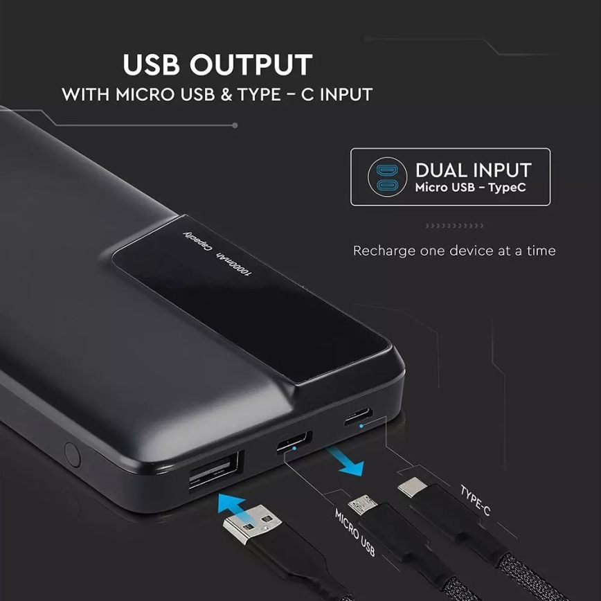 Power Bank with display 10000mAh/3,7V black