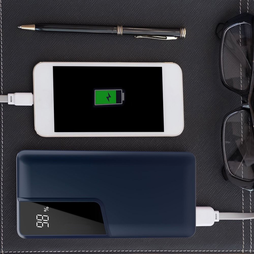 Power bank with display 10000mAh/3,7V blue