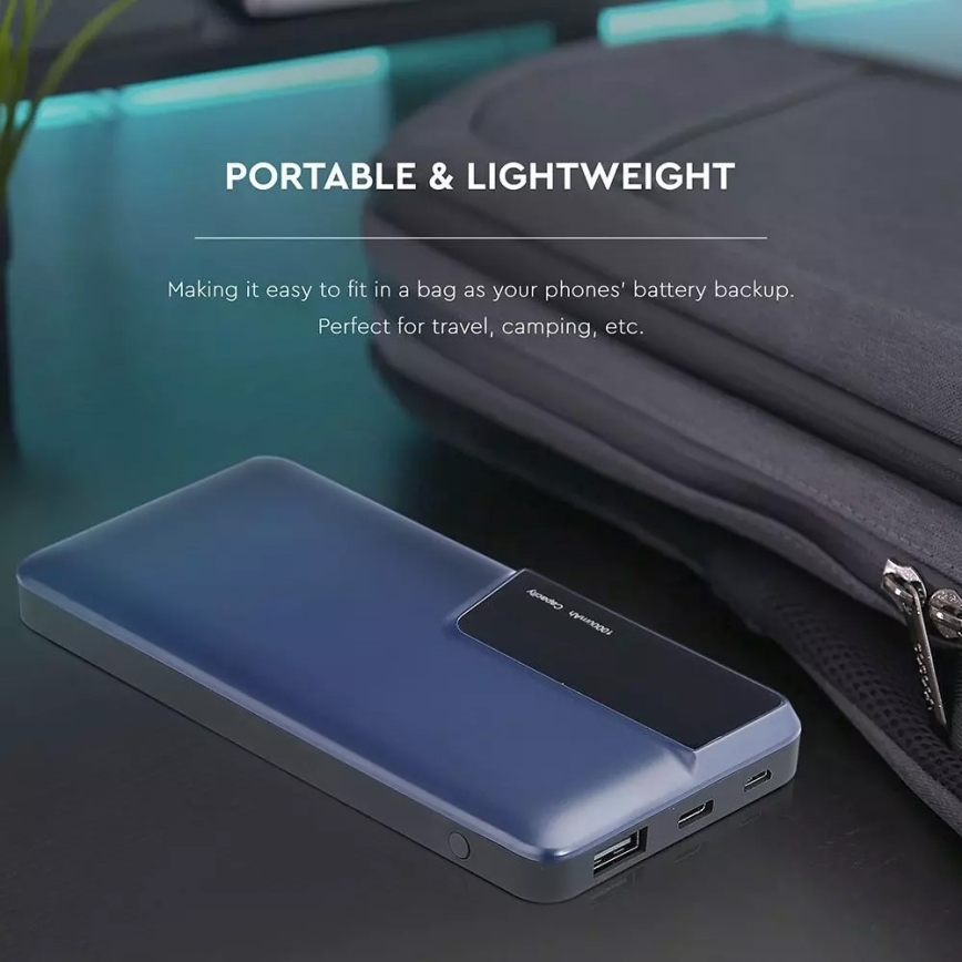 Power bank with display 10000mAh/3,7V blue