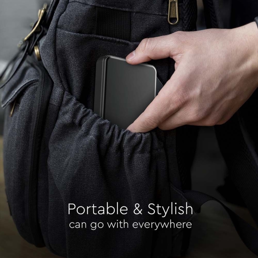 Power Bank with display and wireless charging Power Delivery 5000mAh/20W/5V black