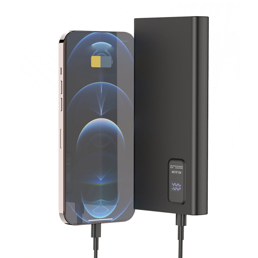 Power Bank with LED display Power Delivery 10000 mAh 3,7V black