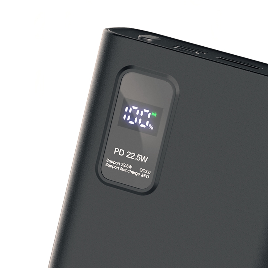 Power Bank with LED display Power Delivery 20000 mAh 3,7V black