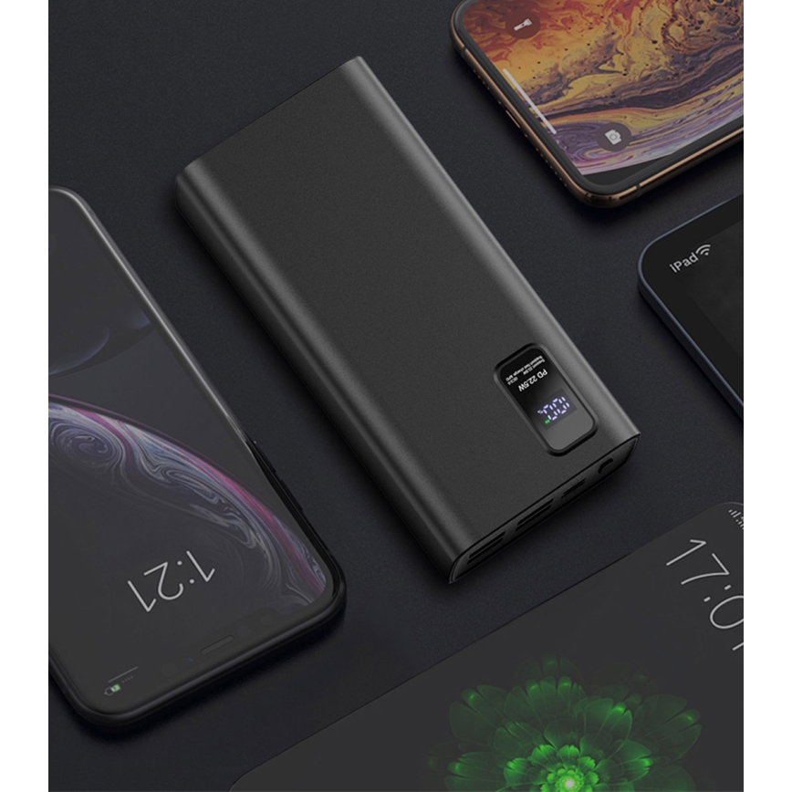 Power Bank with LED display Power Delivery 30000 mAh 3,7V black