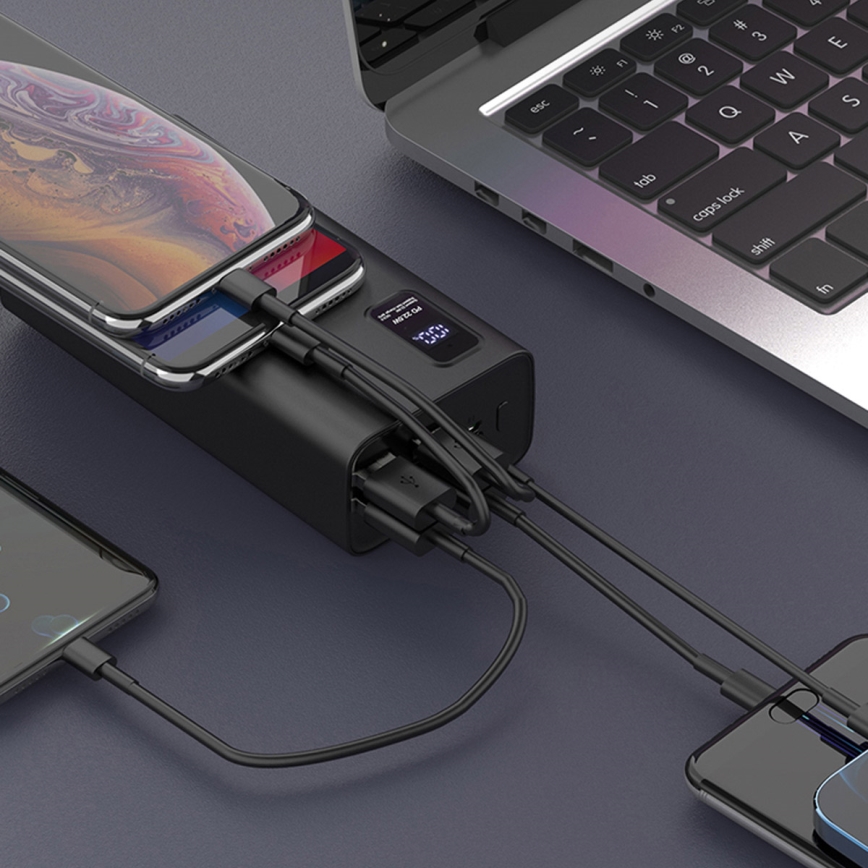 Power Bank with LED display Power Delivery 30000 mAh 3,7V black