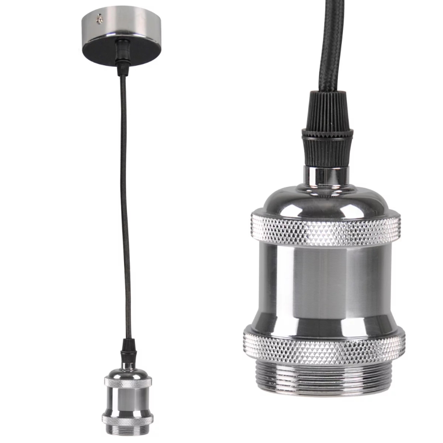 Power cable 1xE27/20W/230V shiny chrome