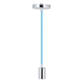 Power cable 1xE27/60W/230V blue/shiny chrome