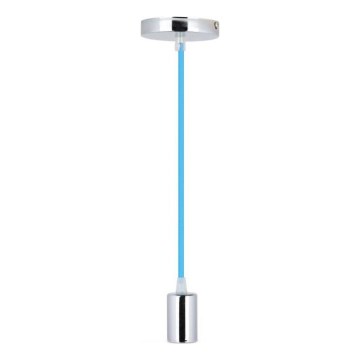 Power cable 1xE27/60W/230V blue/shiny chrome