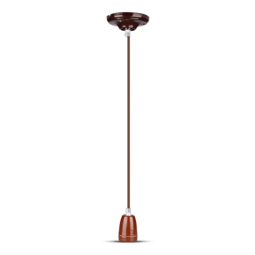 Power cable 1xE27/60W/230V brown/porcelain