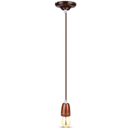 Power cable 1xE27/60W/230V brown/porcelain