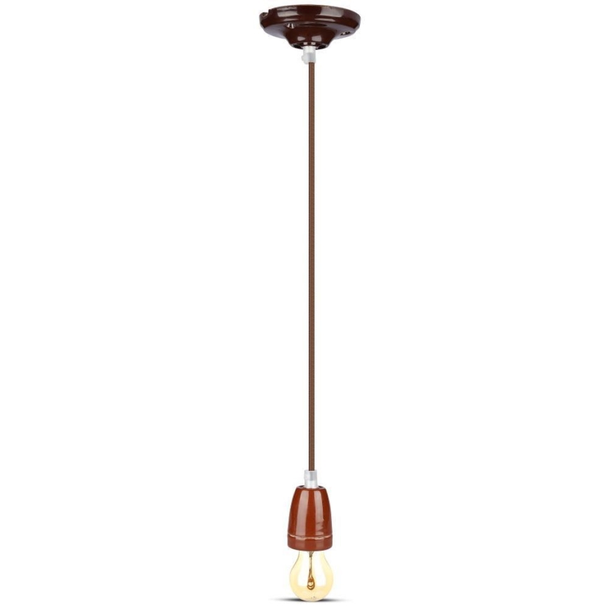 Power cable 1xE27/60W/230V brown/porcelain