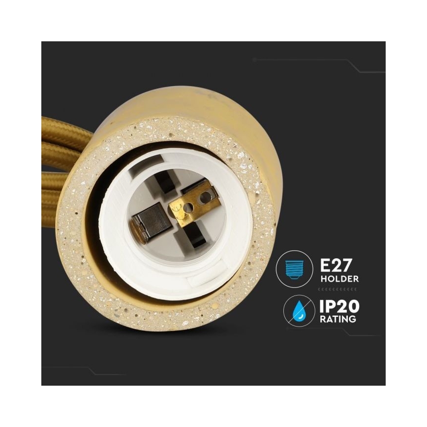 Power cable 1xE27/60W/230V concrete/beige