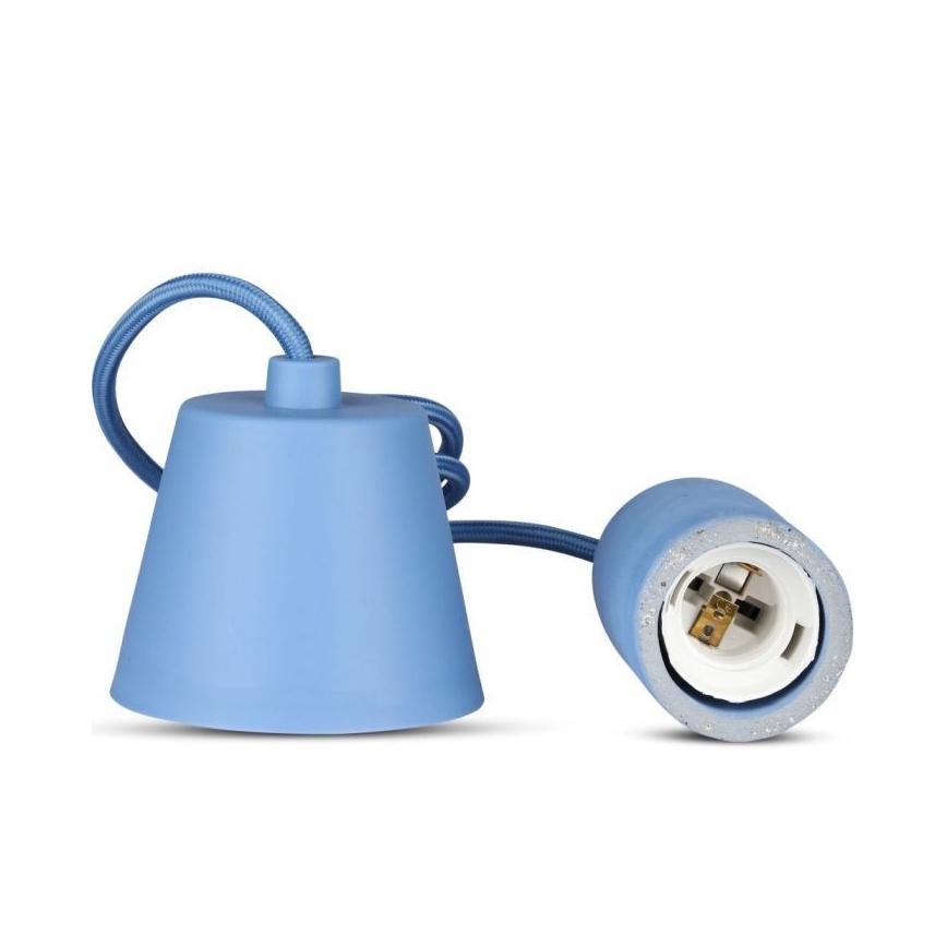 Power cable 1xE27/60W/230V concrete/blue