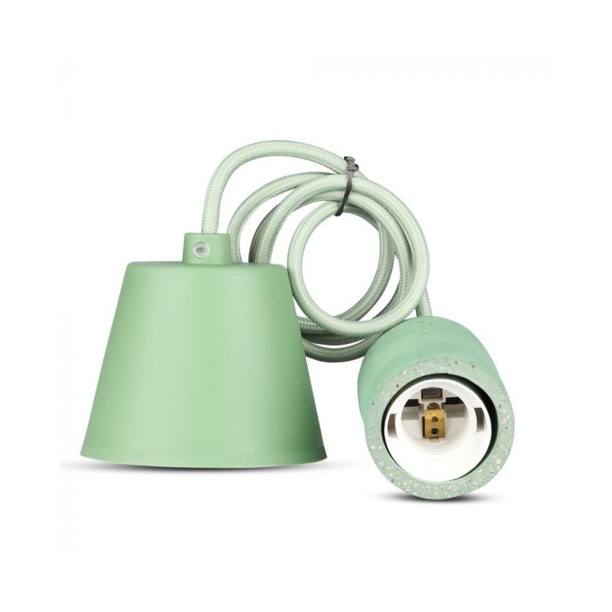 Power cable 1xE27/60W/230V concrete/green