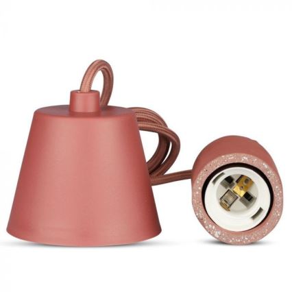 Power cable 1xE27/60W/230V concrete/red