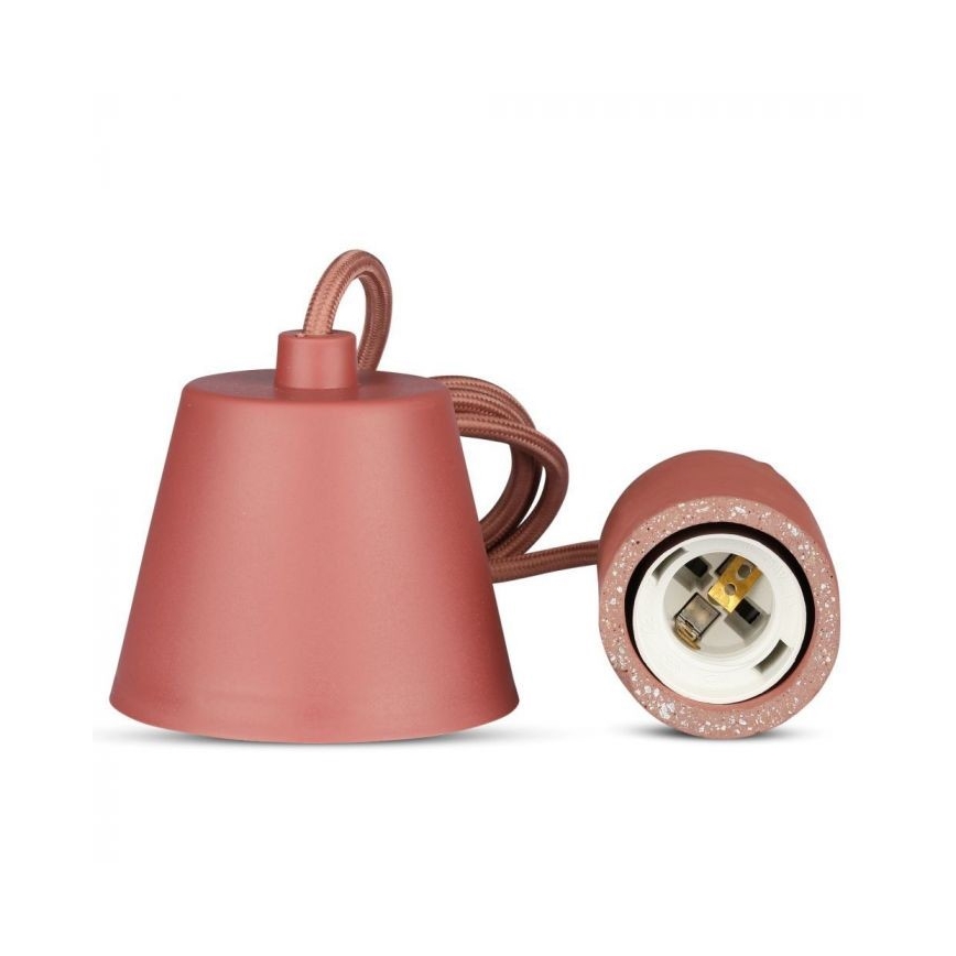 Power cable 1xE27/60W/230V concrete/red