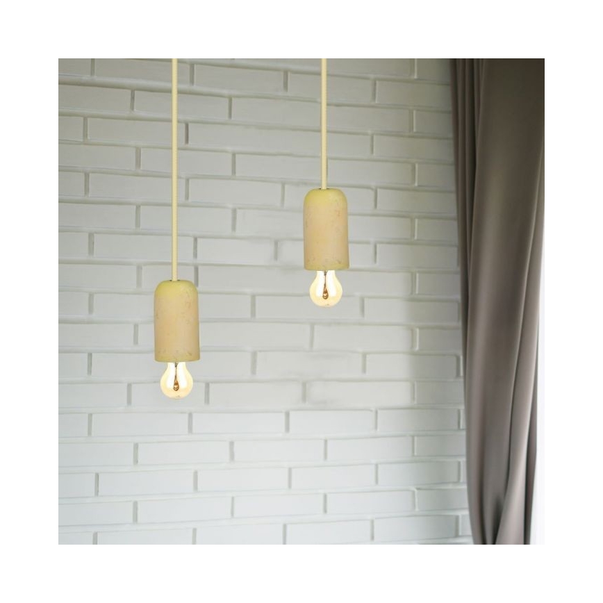 Power cable 1xE27/60W/230V concrete/yellow