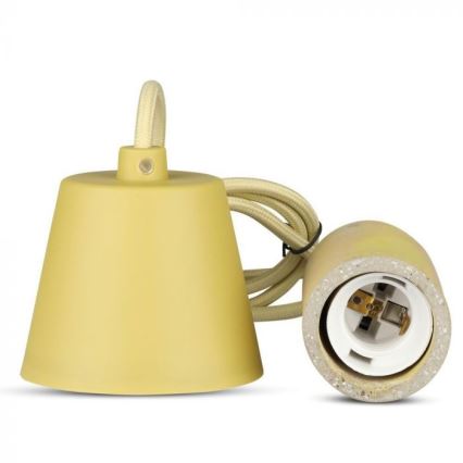 Power cable 1xE27/60W/230V concrete/yellow