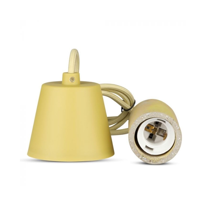 Power cable 1xE27/60W/230V concrete/yellow