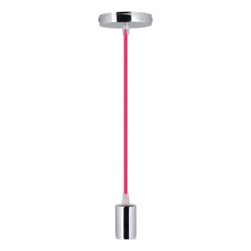 Power cable 1xE27/60W/230V dark pink/shiny chrome