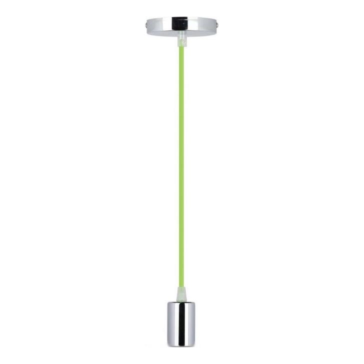 Power cable 1xE27/60W/230V green/shiny chrome