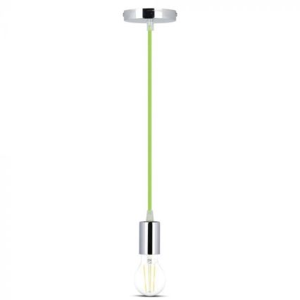 Power cable 1xE27/60W/230V green/shiny chrome