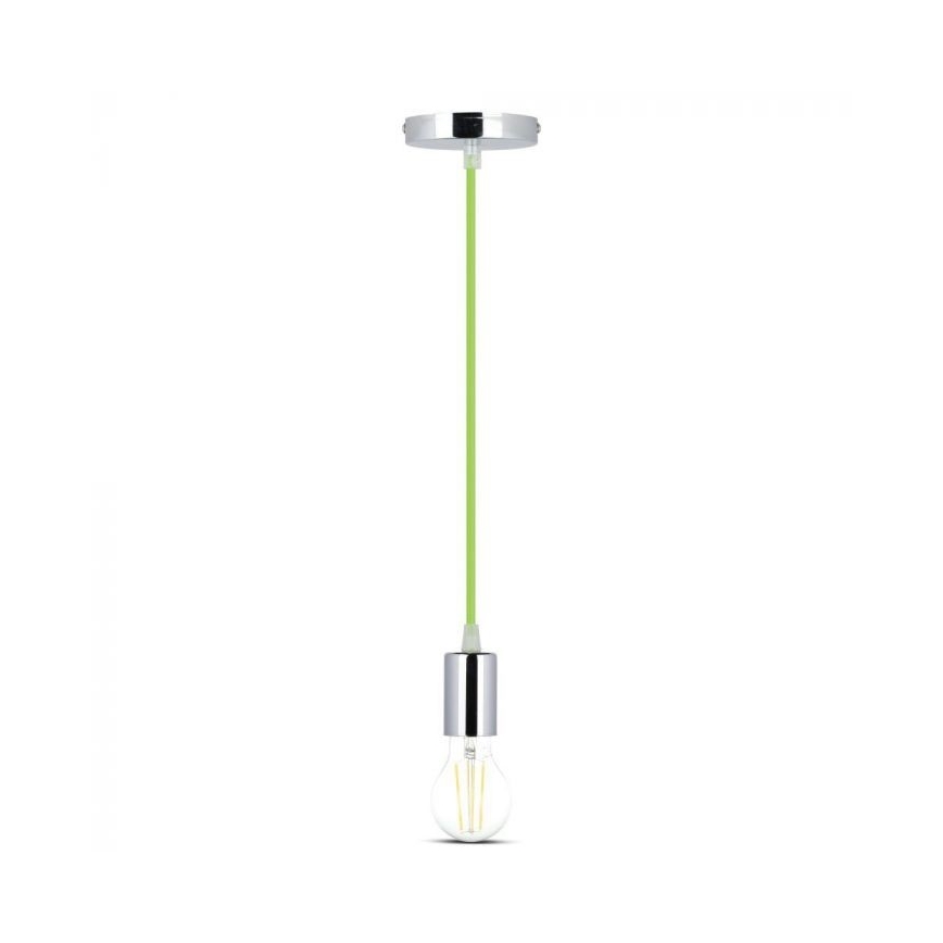 Power cable 1xE27/60W/230V green/shiny chrome