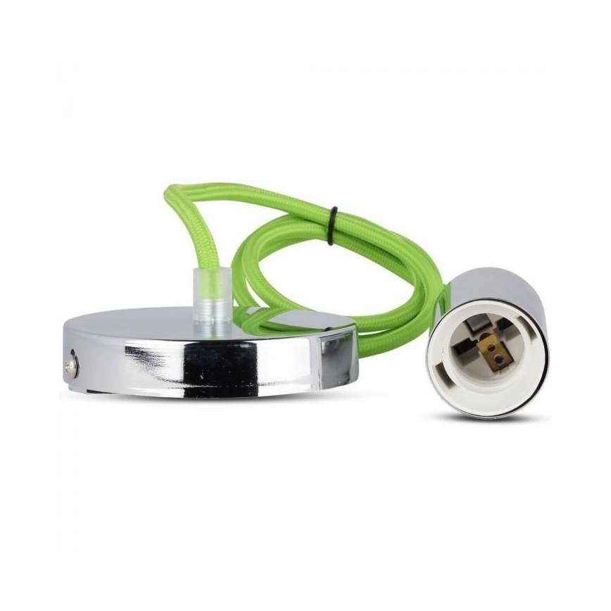 Power cable 1xE27/60W/230V green/shiny chrome