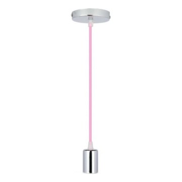 Power cable 1xE27/60W/230V light pink/shiny chrome