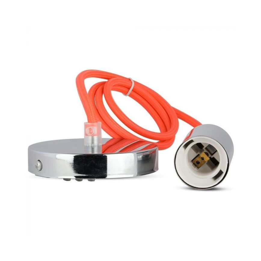 Power cable 1xE27/60W/230V orange/shiny chrome
