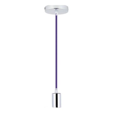 Power cable 1xE27/60W/230V purple/shiny chrome