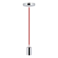 Power cable 1xE27/60W/230V red/shiny chrome