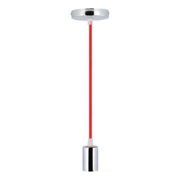 Power cable 1xE27/60W/230V red/shiny chrome