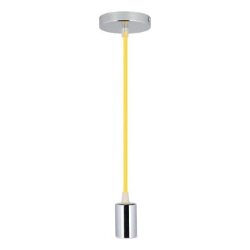Power cable 1xE27/60W/230V yellow/shiny chrome