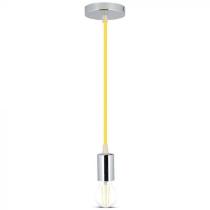 Power cable 1xE27/60W/230V yellow/shiny chrome