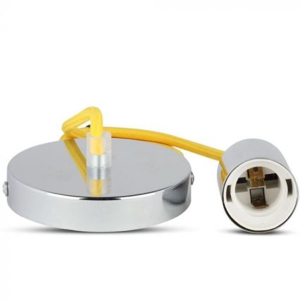 Power cable 1xE27/60W/230V yellow/shiny chrome