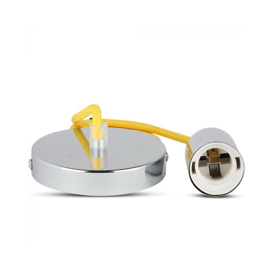 Power cable 1xE27/60W/230V yellow/shiny chrome