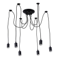 Power cable 6xE27/60W/230V spider black