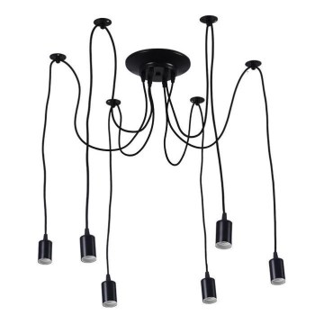 Power cable 6xE27/60W/230V spider black