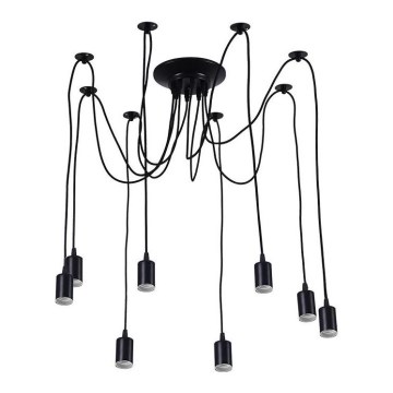 Power cable 8xE27/60W/230V spider black