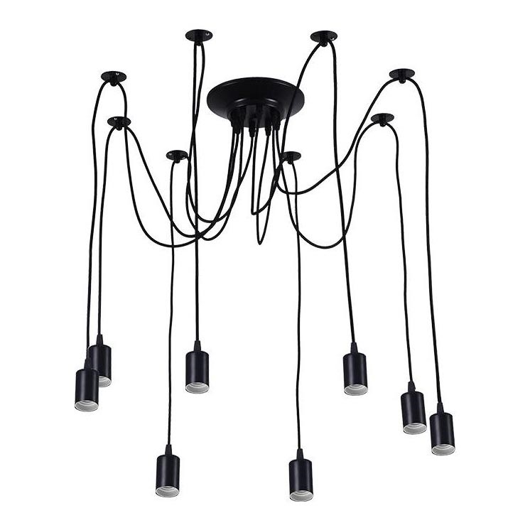Power cable 8xE27/60W/230V spider black