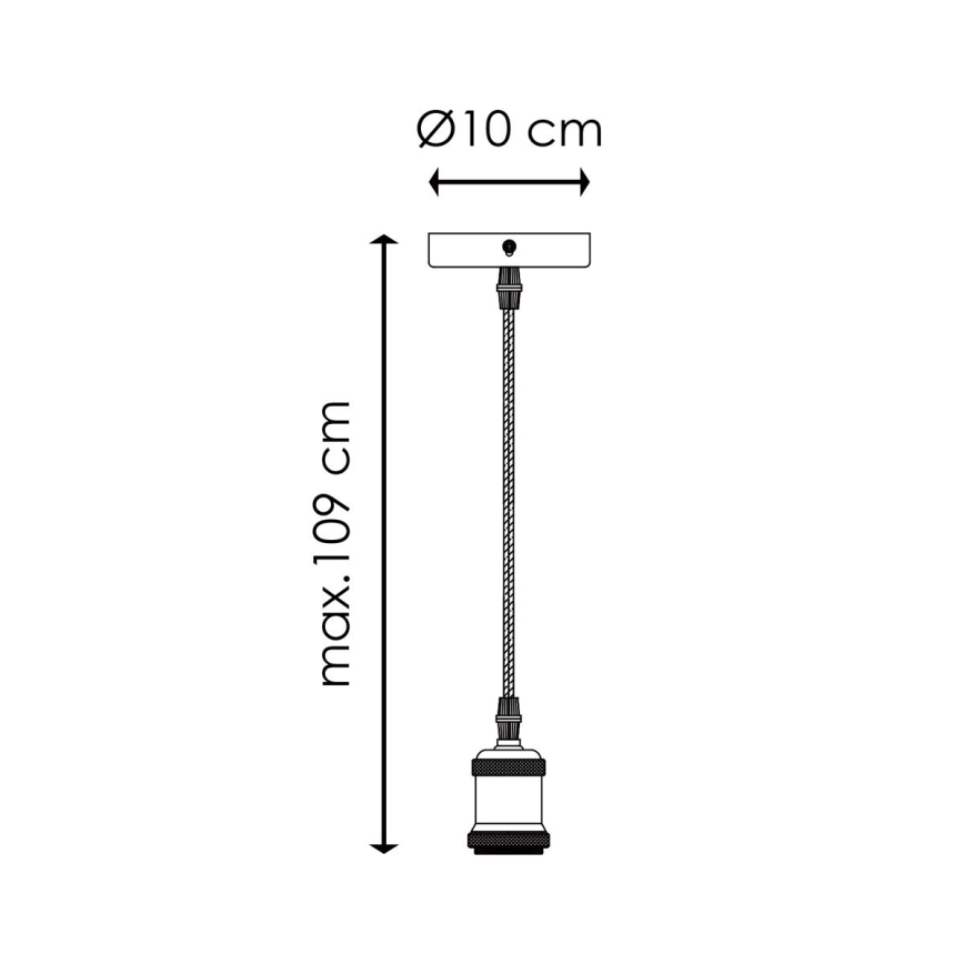 Power cable VINTAGE 1xE27/60W/230V matte chrome